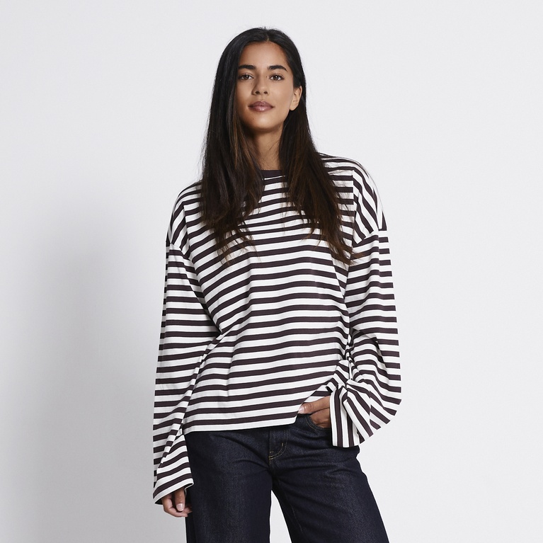 Striped longsleeve-tee "Ammie" Brown